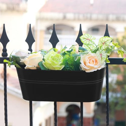 Railing Planter Box 16 Inch with Adjustable Brackets (4PCS)