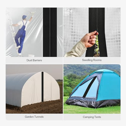 VIVOSUN Self Adhesive Zipper Door, 3In. x 7Ft. Peel & Stick, 4-Pack - size: 4-Pack