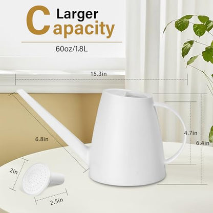 Plant Watering Can for Home Plant Garden 1/2 Gallon White - color: White