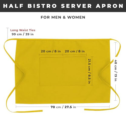 Chef Works Unisex Half Bistro Server Apron - color: Lemon, 1 Pack
