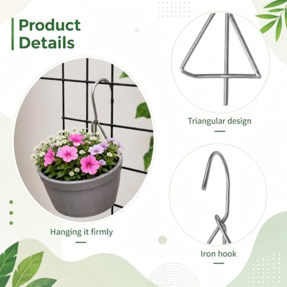 6 Packs Terracotta Pots Hanger Hooks,Thick Stainless Steel Plant Hanger