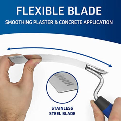 7" Margin Trowel Premium | Made of Stainless Steel | Flat Masonry Hand Trowel Tool with Soft Grip Handle | The Best Bucket Trowel Concrete Tool.