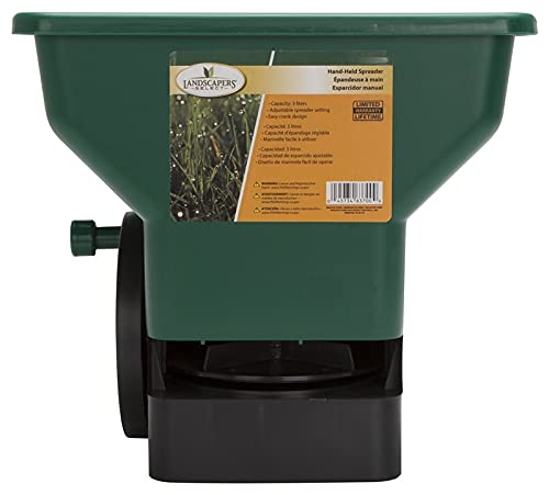 Edward Tools Handheld Fertilizer Spreader - Uniform Lawn and Garden Spreader for Grass Seed/Fertilizer/Ice Melt Spreader - Adjustable Lawn Spreader Setting - Easy Crank Design - 3L Capacity