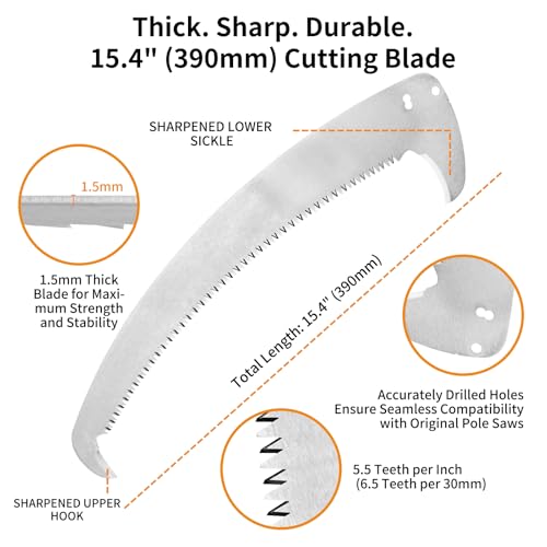 390mm SK5 Pole Saw Blade Compatible with Silky Hayauchi & Notch Sentei