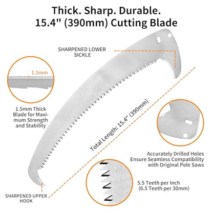 390mm SK5 Pole Saw Blade Compatible with Silky Hayauchi & Notch Sentei