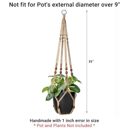 Mkono Macrame Plant Hanger Indoor 35 Inch Hanging Planter Basket Brown 1Pc - color: Brown