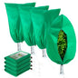 Homimp Plant Covers Freeze Protection,4 PCS Frost Covers with Zipper Drawstring (31.5" x 39.4") Plant Protection Cover Bags for Outdoor Winter Frost Cold Weather Shrubs Trees Jacket Covers,Green - size: 31.5"W x 39.4"H