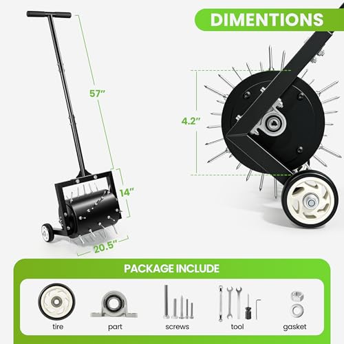 Roller‑Style Lawn Corer with Steel Spikes