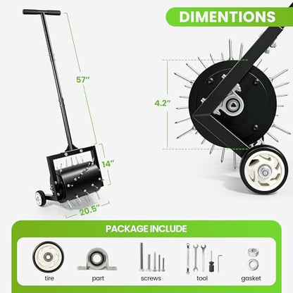 Roller‑Style Lawn Corer with Steel Spikes