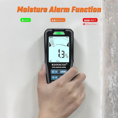 Pinless Moisture Meter for Drywall & Concrete, Black - color: Black