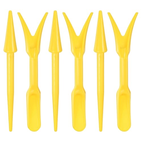 M METERXITY 12-Pack Mini Garden Hand Succulent Transplanting Tools, Plastic Seedlings Dibber Sowing Digging for Repotting/Lawn Maintenance/Plant Care, Small Gardening Tools [Yellow] - color: Yellow