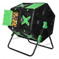 140L Dual Chamber Heavy Duty 360° Rotating Compost Tumbler Bin with Sliding Door Easy Setup Composter for Kitchen Garden Yard Patio Use