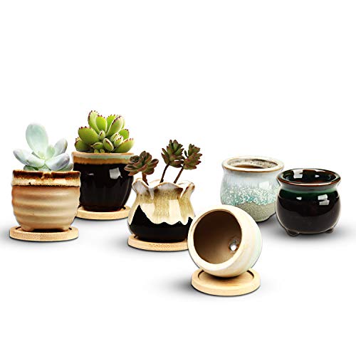 2.1 Inch Ceramic Small Succulent Pot,Plant Pots,Mini Flower Pots - size: 2.3inch-6pack
