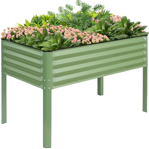 G GOOD GAIN Elevated Raised Garden Bed Kit Outdoor with Leg, 2x4ft, Green - size: 2' x 4', style: Green with Legs