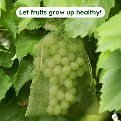 100 PCS 8"x12" Fruit Protection Bags, Reusable Fruit Tree Netting Bags