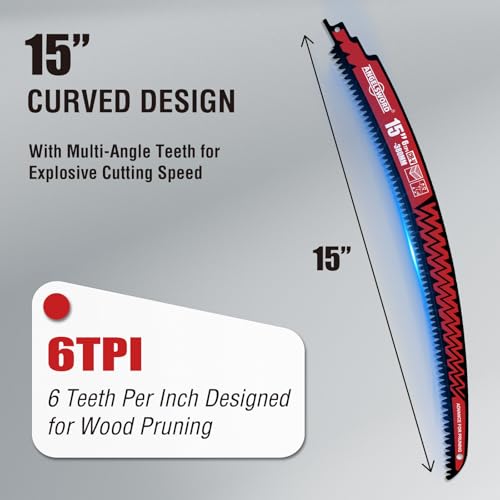 ANGELSWORD 15“ Arc Edge Reciprocating Saw Blades for Pruning,6TPI 10pc - size: 15"-10PACK