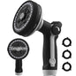 Garden Hose Nozzle | Heavy-Duty Metal Hose Sprayer Nozzle - 9cm/3.5" Ultra-Wide Spray, 8 Adjustable Nozzle Modes, Water Hose Nozzles for Watering, Cleaning, Pets & Car Washing (New Upgraded) - color: Grey+Black