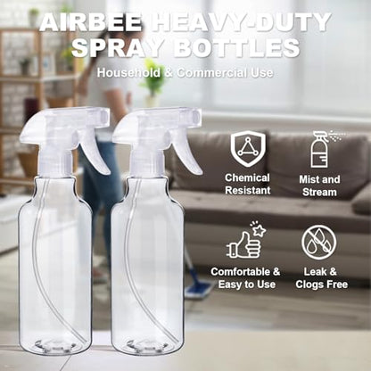 Plastic Spray Bottles (2-Pack, 16.9 Oz) Heavy Duty Spraying, Mist & Stream - style: Clear, 2-Pack