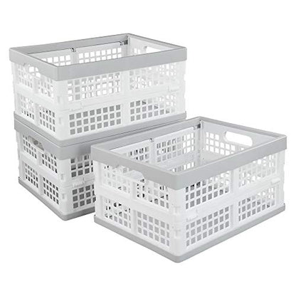 Vababa 3-Pack Plastic Stackable Collapsible Storage Crate, 15 L - size: 15 L