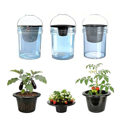 6 Inch Net Pots with Wide Lids for 3.5 and 5 Gallon Buckets 5 Pack Hydroponic Net Cups - color: Small Opening-5pcs