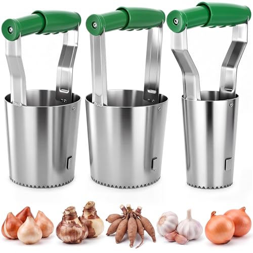 SiliFine 3 Sizes Bulb Planter Set, 4.5, 3.7, 2.8 Inch, Depth Markers