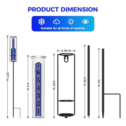 Upgraded Rain Gauge Outdoor, Really Freeze Proof, Easy Reading