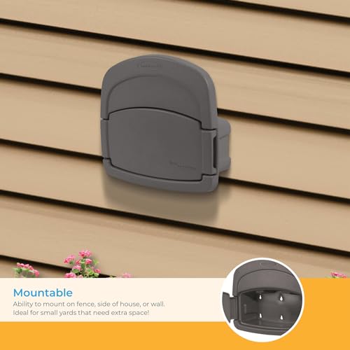 Suncast DHH150ST Deluxe Hangout Hose Hanger, Stoney - color: Stoney Gray, size: No Size (Pack of 1)