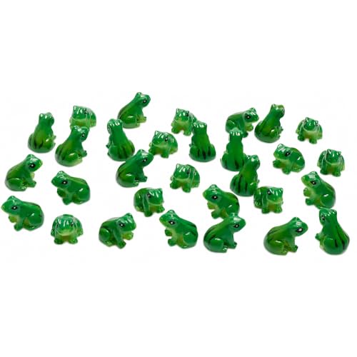 Exasinine 30 Pcs Resin Mini Frogs Green Frog Miniature Figurines Animals Model Fairy Garden Miniature Moss Landscape DIY Terrarium Crafts Ornament Accessories for Home Décor(A) - color: A