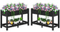 SERWALL Raised Garden Bed with Legs Set of 2-Black - color: Black, size: 2 pack