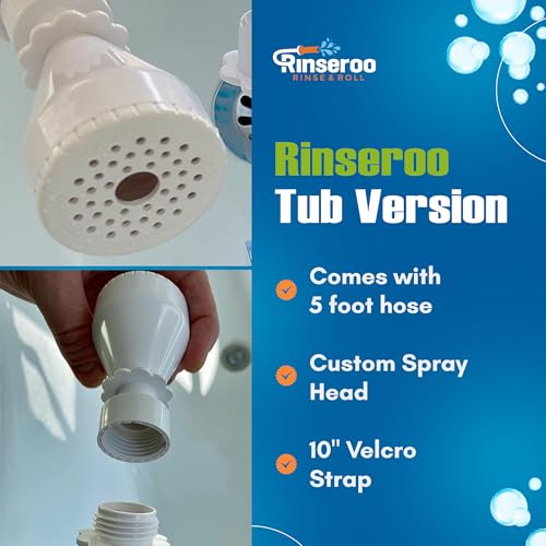 Rinseroo Slip-On Bathtub Faucet Sprayer Attachment, 5 Foot Hose