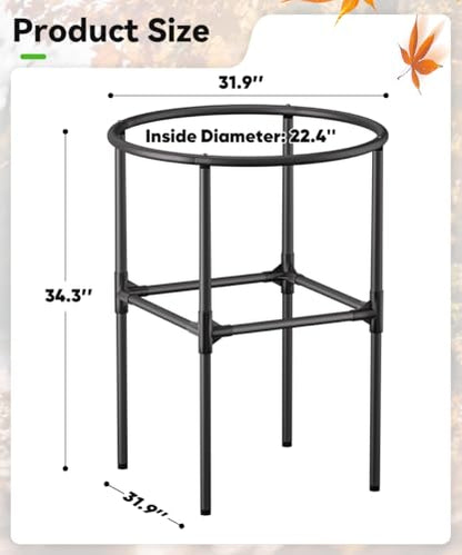 Garden Trash Bag Holder, 30-55 Gallon Outdoor Leaf Bag Holder, L - color: Mattle Black