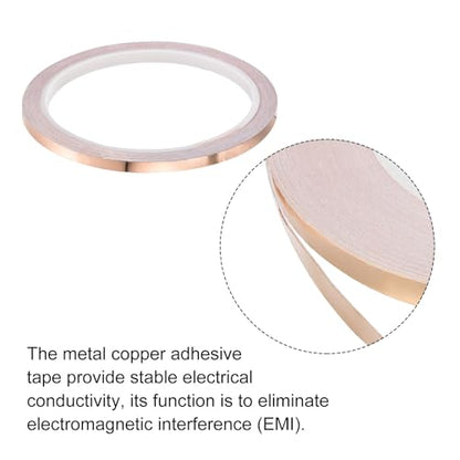 PATIKIL Copper Tape 0.2 Inch x 11 Yards 0.05 Thick Copper Foil Tape Single Sided Conductive Adhesive EMI Shielding for Electronics, Circuits, Grounding - size: 0.2 Inch x 11 Yards x 0.05mm