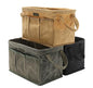 3-Pack Waxed Canvas Tool Bag Set, 13.8 x 7.8 x 7.8 Inches, Rectangular Waxed Canvas Fabric Collapsible Tool Bag with Handles, 3 Colors: Khaki, Black and ArmyGreen - color: Khaki/Black/ArmyGreen