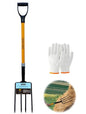 Garden Fork, 4-Tines Pitchforks,45-Inch Pitchfork for Gardening,Fiberglass Digging Fork Pole, D-Handle