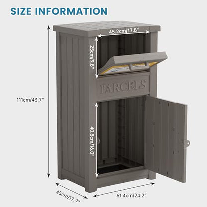 Package Delivery Box for Outside, Parcel Drop Box, Slate Gray, 60 Gallon - color: Slate Gray