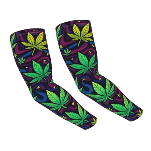 Marijuana Arm Sleeves Cannabis Weed Gardening Sleeves for Women Men - color: Marijuana 065