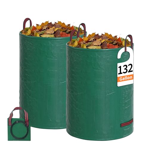 for 2 Pack-132 Gallon Reusable Yard Waste Bags Lawn and Leaf Bags - size: 1 Count (Pack of 2)