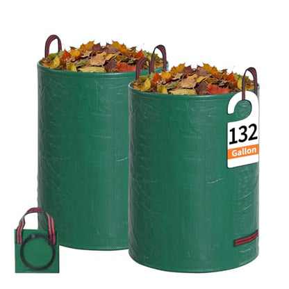 for 2 Pack-132 Gallon Reusable Yard Waste Bags Lawn and Leaf Bags - size: 1 Count (Pack of 2)