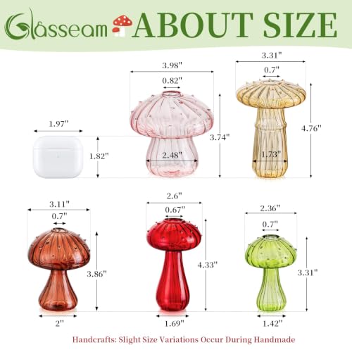 Glasseam Mushroom Plant Propagation Station: 5 Pcs Glass Mini Terrarium - color: Colorful, size: 5