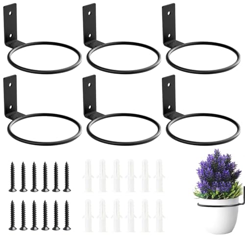 Wall Plant Holder,4 Inch Wall Mounted Plant Holder,Plant Wall Mount,Plant Pot Holder,Wall Planters for Indoor Plants (6 Pack) - size: 4 lnch-6Pack