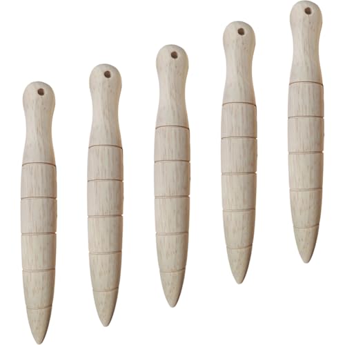 CHGCRAFT 5Pcs Wooden Plant Dibber Wood Garden Dibber seedsDibbler Dibber Bulb Seedling Planting Tools Gardeners Planting Tool for Seedlings