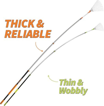 4-12 ft Telescoping Roof Rake for Leaves and Pines (20 ft Reach) - size: 12 Feet