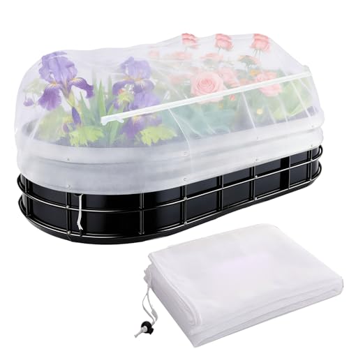 1 Pack Garden Netting for Raised Beds, Fine Mesh Bird Netting Barrier Screen with Zipper Drawstring Garden Bed Plant Cover for Protect Vegetable Fruits Crop from Animals Pest Insect, 4.3×2.3×2Ft - size: 4.3×2.3×2Ft-1 pcs