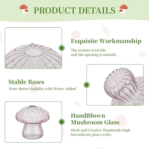 Glasseam Mushroom Plant Propagation Stations: 5 Pcs Glass Propagation Vases - color: Colorful, size: 5Pcs