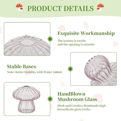 Glasseam Mushroom Plant Propagation Stations: 5 Pcs Glass Propagation Vases - color: Colorful, size: 5Pcs