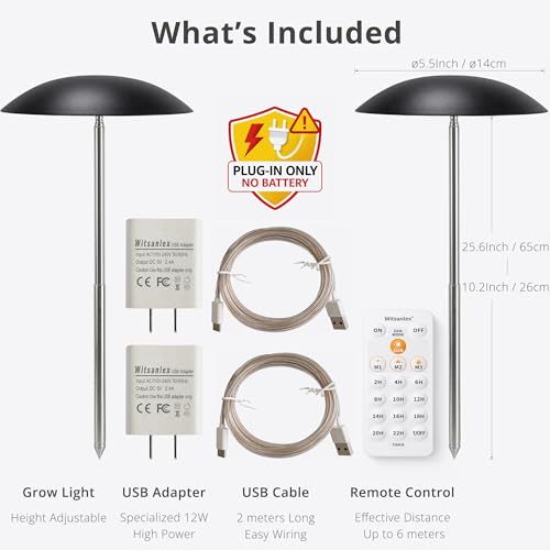 Smart LED Grow Light for Indoor Plants, Programmable Timer and Dim - color: Black