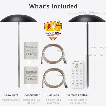 Smart LED Grow Light for Indoor Plants, Programmable Timer and Dim - color: Black