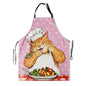 Art Apron with Pocket for Women Men - color: Pink Cat Chef