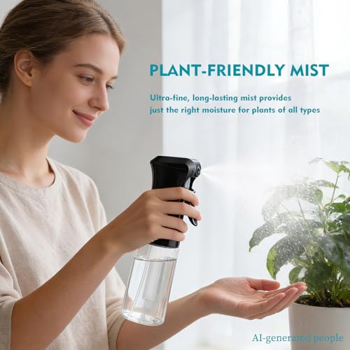 Continuous Spray Bottle for Hair, 6.8 OZ Ultra Fine Mist Spray Bottle - color: Black