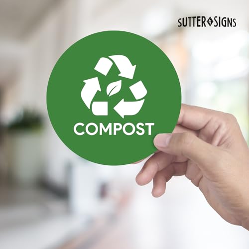 Sutter Signs 3pk Compost Stickers for Trash Can - size: 4" Round